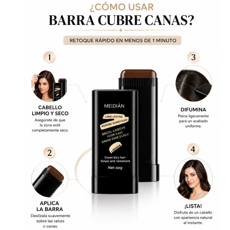 Barra Cubre canas en segundos y luce un cabello renovado al instante